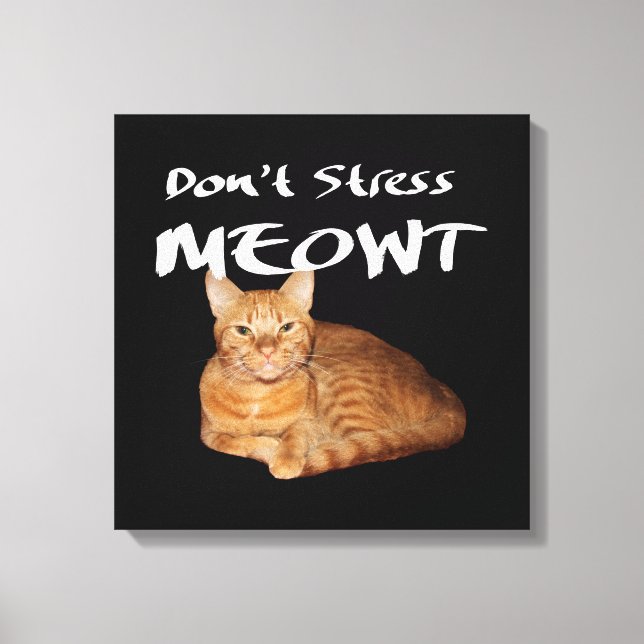 Don't Stress Meowt - Orange Cat Stress Me Out Canvas Print (Front)