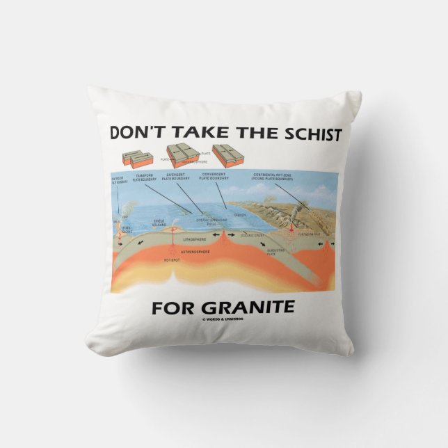 Don't Take The Schist For Granite (Geology Humour) Cushion (Front)