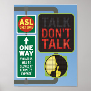DON'T TALK. Street sign. Poster