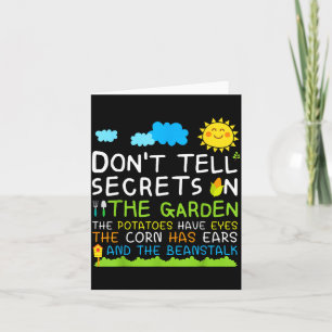 Don't Tell Secret In The Garden Funny Gardener  Card