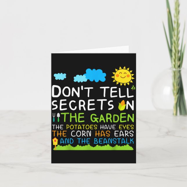 Don't Tell Secret In The Garden Funny Gardener  Card (Front)