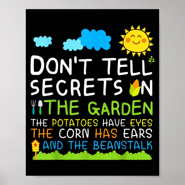 Don't Tell Secret In The Garden Funny Gardener  Poster (Front)