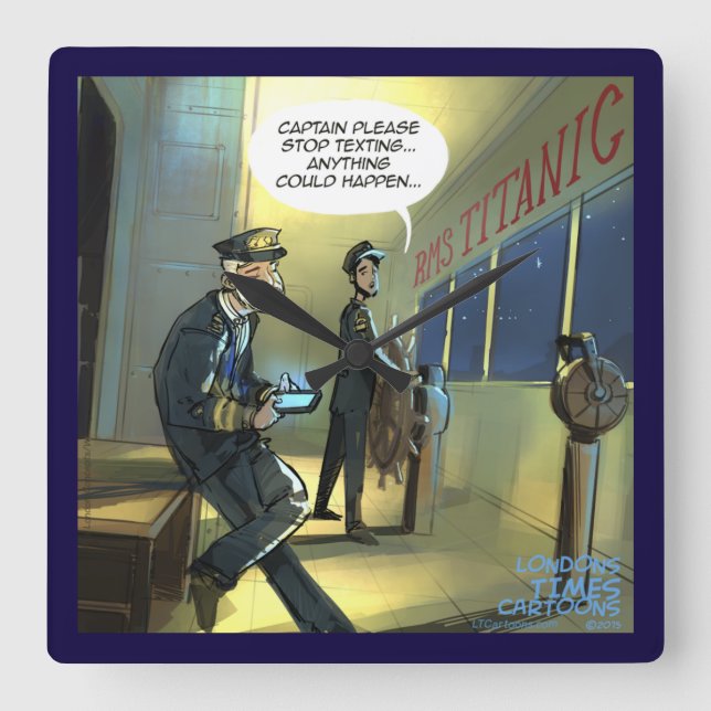 Don't Text And Titanic Funny Wall Clock (Front)