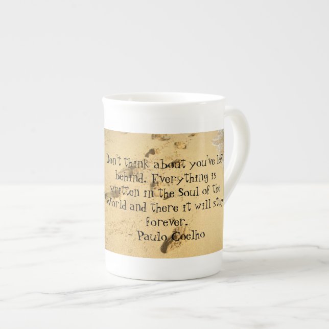 Don't Think About What You've Left Bone China Mugs (Front Right)
