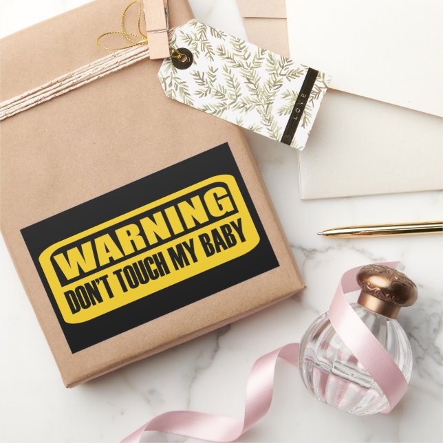 don't touch my baby rectangular sticker (Gifting)