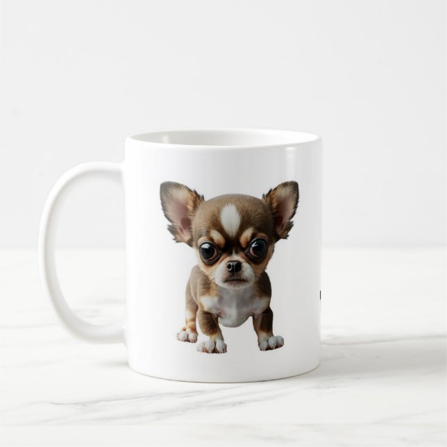 Don't touch my coffee! Funny Chihuahua Coffee Mug (Left)