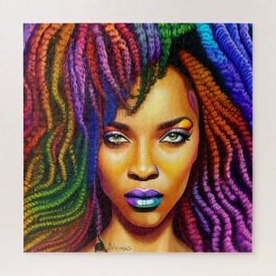 Don't Touch My Hair Black Melanin Afro Queen Crown Jigsaw Puzzle