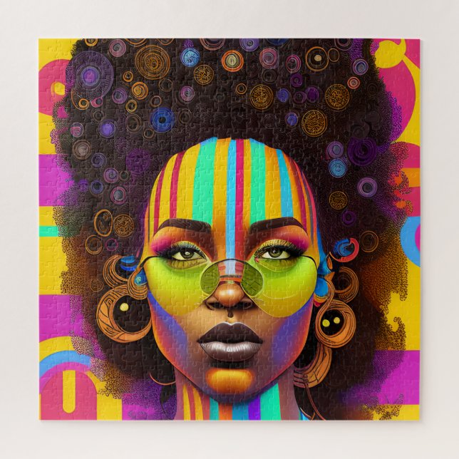 Don't Touch My Hair Black Melanin Afro Queen Crown Jigsaw Puzzle (Vertical)