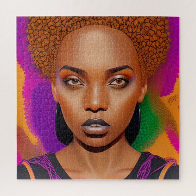 Don't Touch My Hair Black Melanin Afro Queen Crown Jigsaw Puzzle (Vertical)