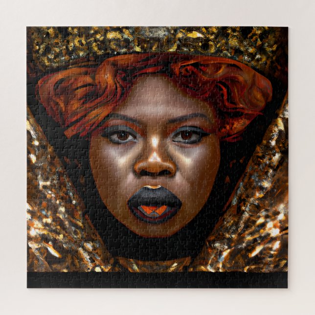 Don't Touch My Hair Black Melanin Afro Queen Crown Jigsaw Puzzle (Vertical)