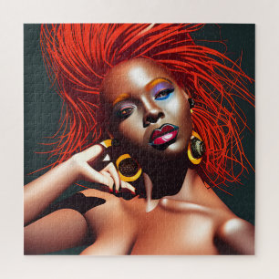 Don't Touch My Hair Black Melanin Afro Queen Crown Jigsaw Puzzle