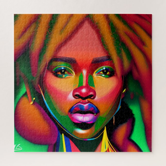 Don't Touch My Hair Black Melanin Afro Queen Crown Jigsaw Puzzle (Vertical)