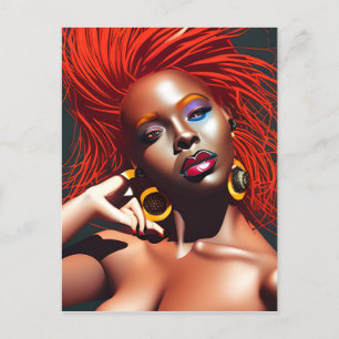Don't Touch My Hair Black Melanin Afro Queen Crown Postcard