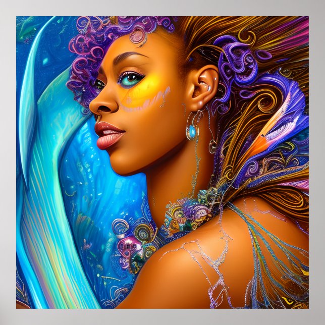 Don't Touch My Hair Black Melanin Afro Queen Crown Poster (Front)