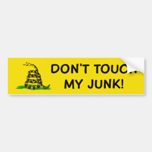 DON'T TOUCH MY JUNK GADSDEN FLAG BUMPER STICKER