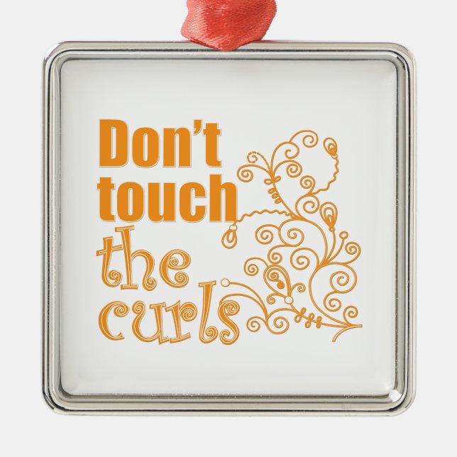 Don't Touch the Curls! Metal Tree Decoration (Front)