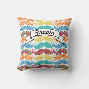 Don't Trash the Stache Moustache Retro Hipster Cushion