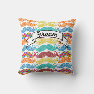 Don't Trash the Stache Moustache Retro Hipster Cushion
