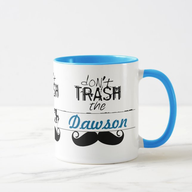 Don't Trash the Stache Moustache Retro Hipster Mug (Right)