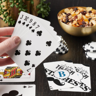 Don't Trash the Stache Moustache Retro Hipster Playing Cards