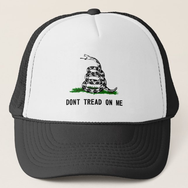 dont tread flag usa symbol snake america history p trucker hat (Front)