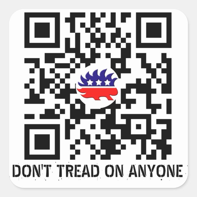 Don't Tread On Anyone Libertarian Party QR Sticker (Front)
