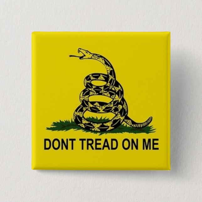 Don't Tread on Me 15 Cm Square Badge (Front)