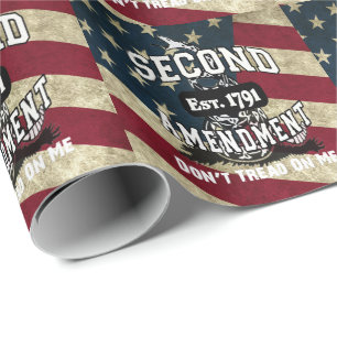 Don't Tread on Me 2nd Amendment American Flag DTOM Wrapping Paper