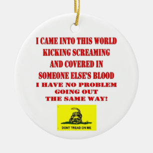 DON'T TREAD ON ME CERAMIC TREE DECORATION