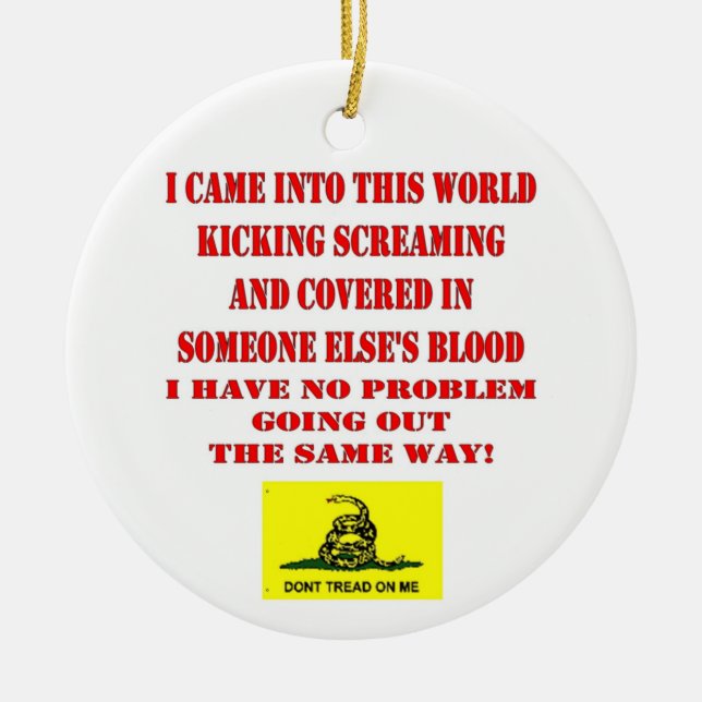 DON'T TREAD ON ME CERAMIC TREE DECORATION (Front)