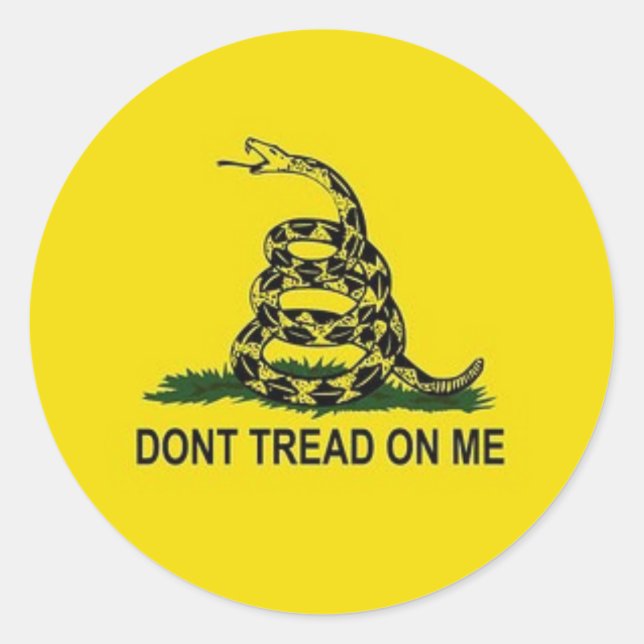 Don't tread on me classic round sticker (Front)