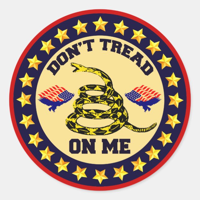 Don't Tread On Me Classic Round Sticker (Front)