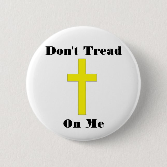 Don't Tread On Me Cross Religious Freedom Pin (Front)