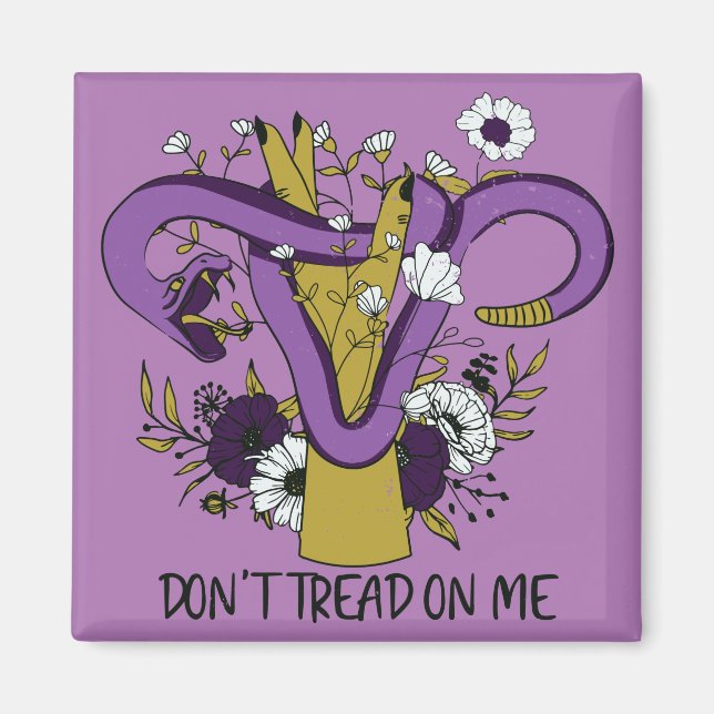 Don't Tread On Me Feminist Purple Magnet (Front)