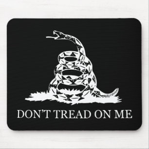 Don't Tread On Me Flag -- Black and White Mouse Mat