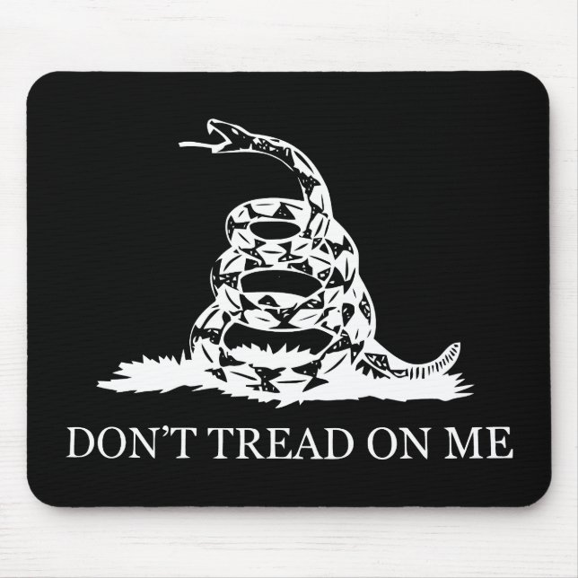 Don't Tread On Me Flag -- Black and White Mouse Mat (Front)
