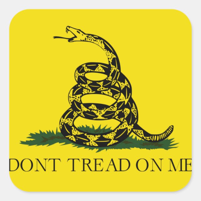 Don't Tread on Me Gadsden American Flag Square Sticker (Front)