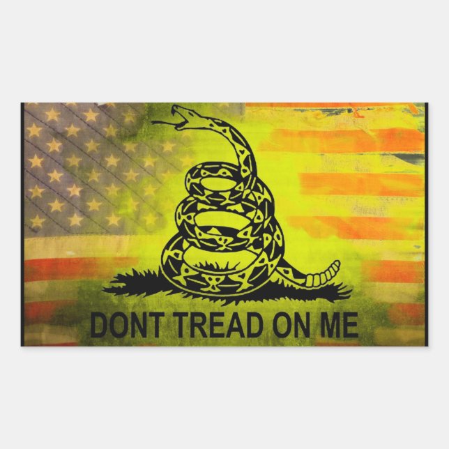 Don't Tread On Me Gadsden Flag American Flag Rectangular Sticker (Front)