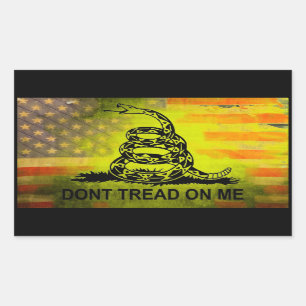Don't Tread On Me Gadsden Flag American Flag Rectangular Sticker