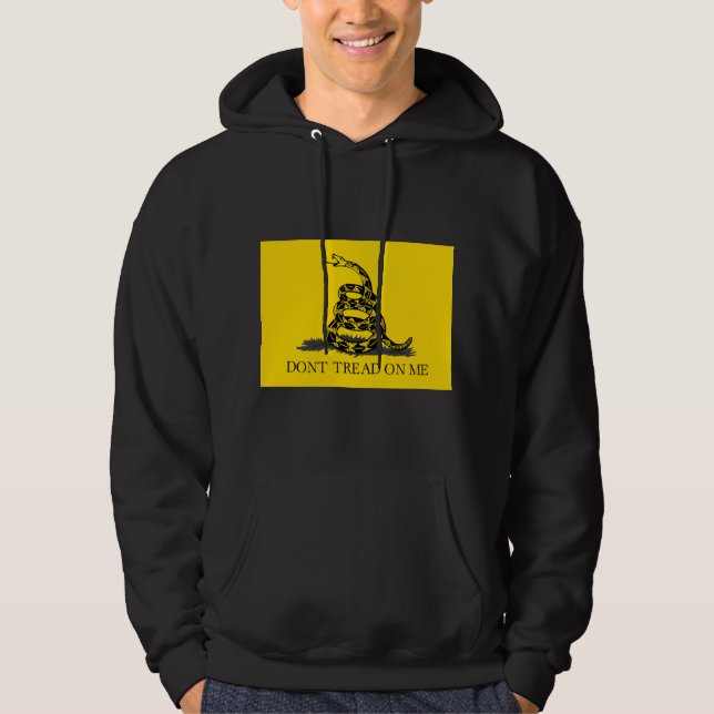 Don't tread on me Gadsden Flag BLACK YELLOW Hoodie (Front)