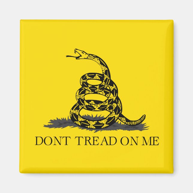 Don't tread on me Gadsden Flag BLACK YELLOW Magnet (Front)