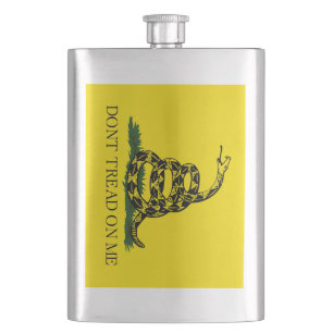 Don't Tread on Me Gadsden flag Hip Flask