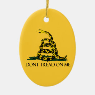 Don't Tread on Me, Gadsden Flag Patriotic History Ceramic Tree Decoration