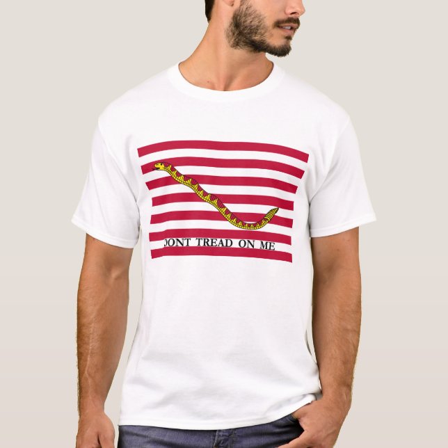 Dont Tread On Me - Navy Jack Flag T-Shirt (Front)