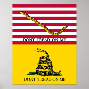 "Don't Tread On Me" - Navy Jack & Gadsden Flag Poster