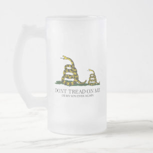 Don't Tread on Me or My Son Gadsden Flag Meme Frosted Glass Beer Mug