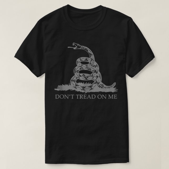 Dont Tread On Me s For Men Gadsden Flag Grey Snake T-Shirt (Design Front)