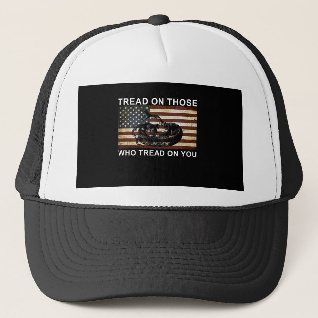 dont tread on me trucker hat (Front)