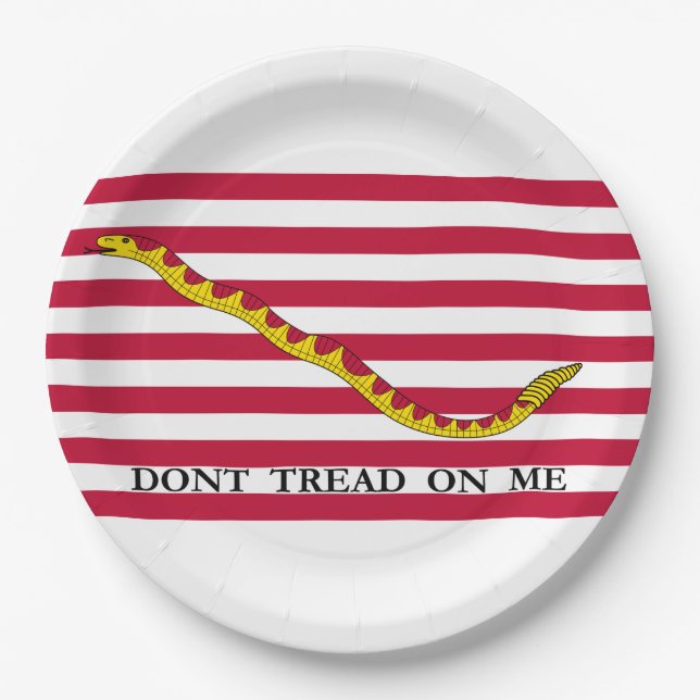 Don't Tread on Me US Naval Jack Paper Plate (Front)