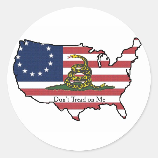 Dont Tread on Me USA Classic Round Sticker (Front)